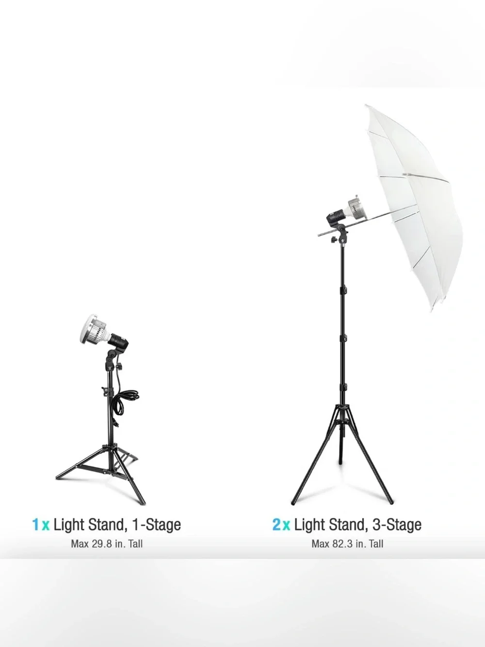 White Lighting Umbrellas (Set of 2)